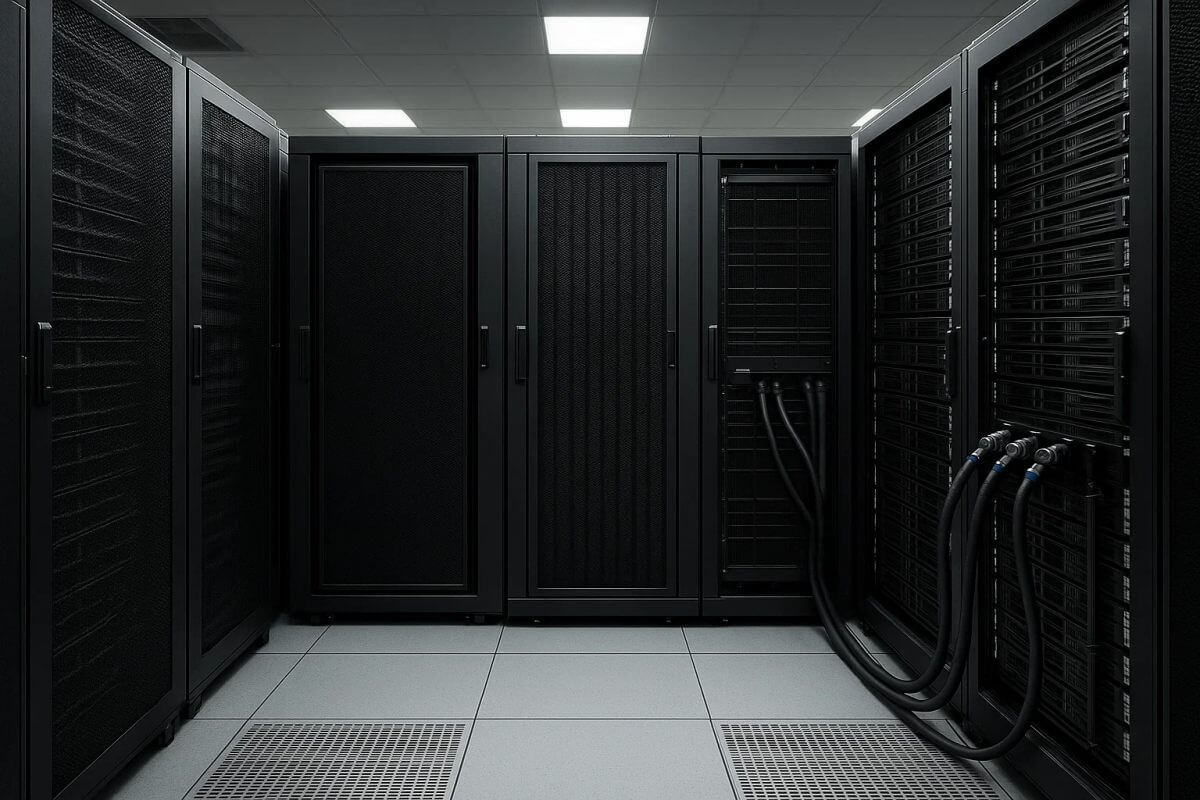 Высокоплотные стойки HPC/AI в дата-центре с in-row и жидкостным охлаждением