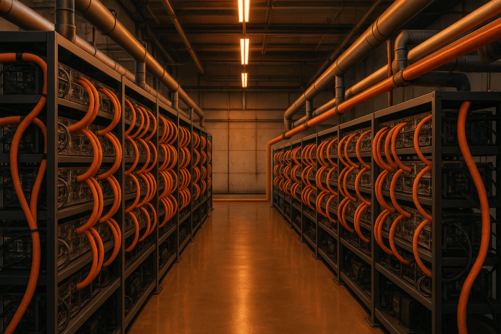 Жидкостное водяное охлаждение высокоплотных стоек майнинга — чиллерный контур дата-центра