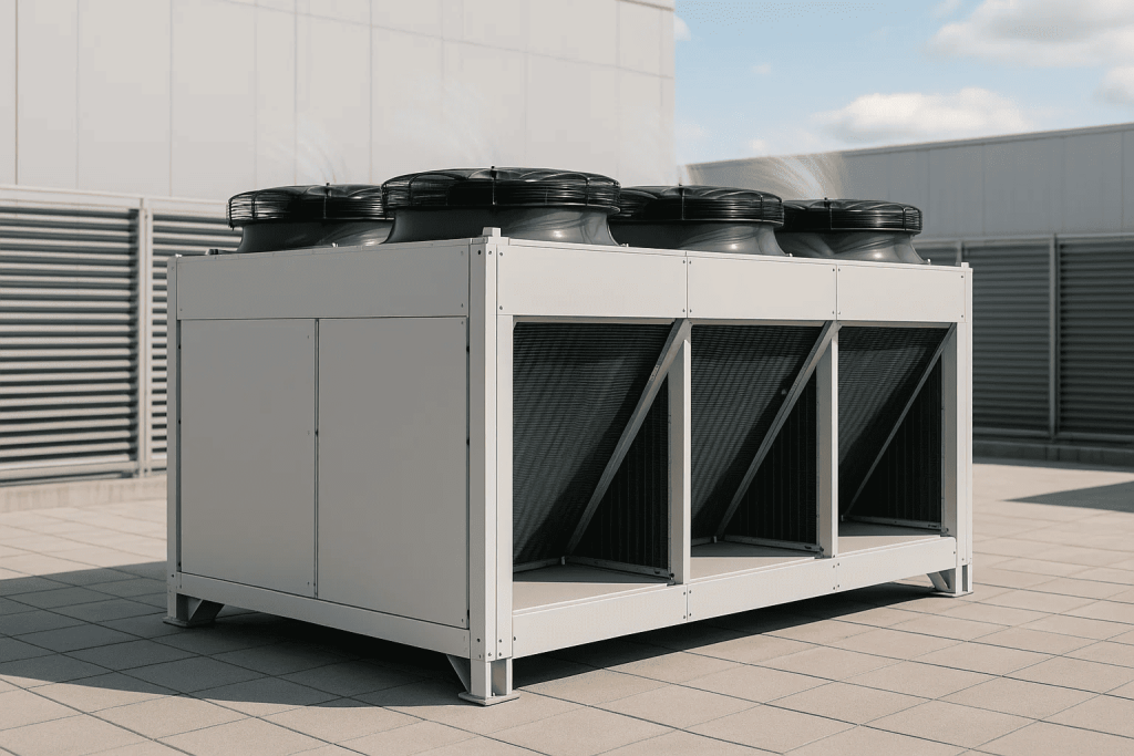 Воздушный чиллер для охлаждения ЦОД — холодильная машина с осевыми вентиляторами