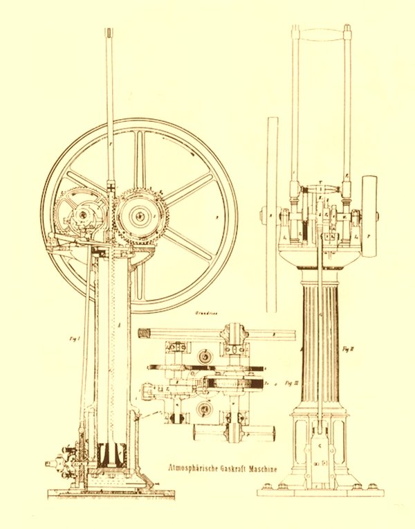 Атмосферный двигатель Отто — Лангена, 1867